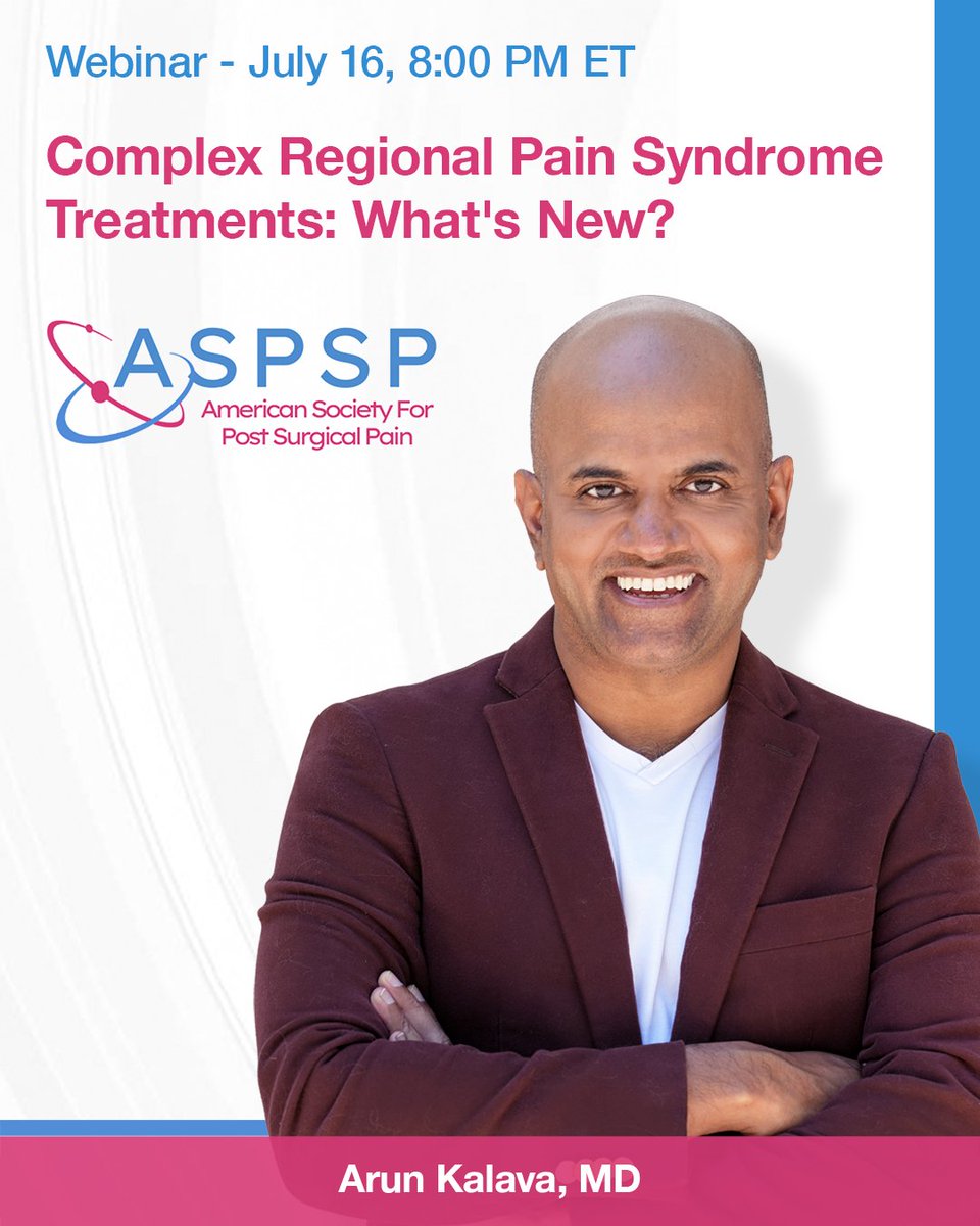 DrKalava's tweet photo. Join me 👉 https://t.co/c5kYzch38r (YES it is FREE ‼️ )
This will be for sure very interesting and educational!
#CRPS #Acutepain #ChronicPain #Ultrasound #PostsurgicalPain
@ASPSP_Pain https://t.co/D2lemu7n2e