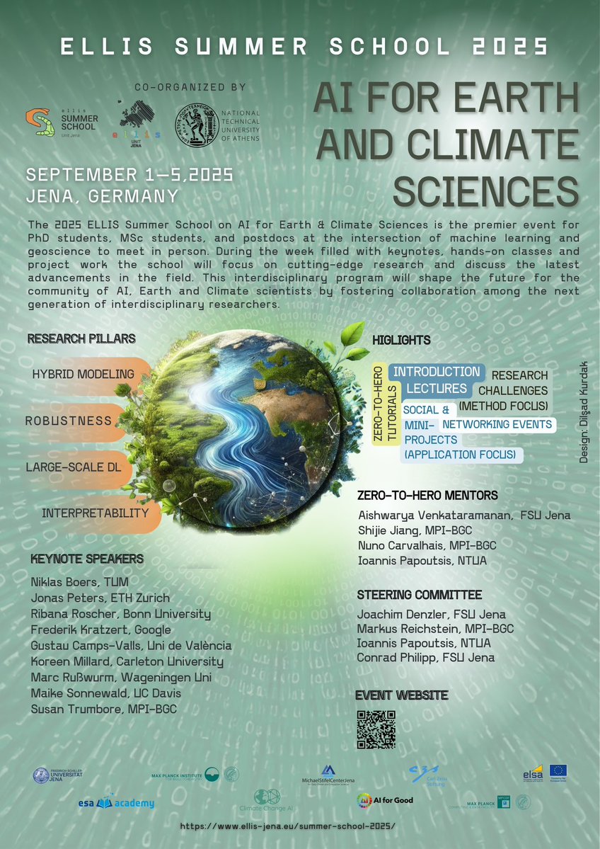Ellis_Unit_Jena's tweet image. Excited to partner with MPCDF for @ELLISforEurope Summer School Jena. Their infrastructure supports our earth system science student projects.
@UniJena @MPI_BGC @StifelCenter @CZ_Stiftung @ClimateChangeAI @AIforGood @elsa_lighthouse @esa @maxplanckpress
tinyurl.com/63b4p62b