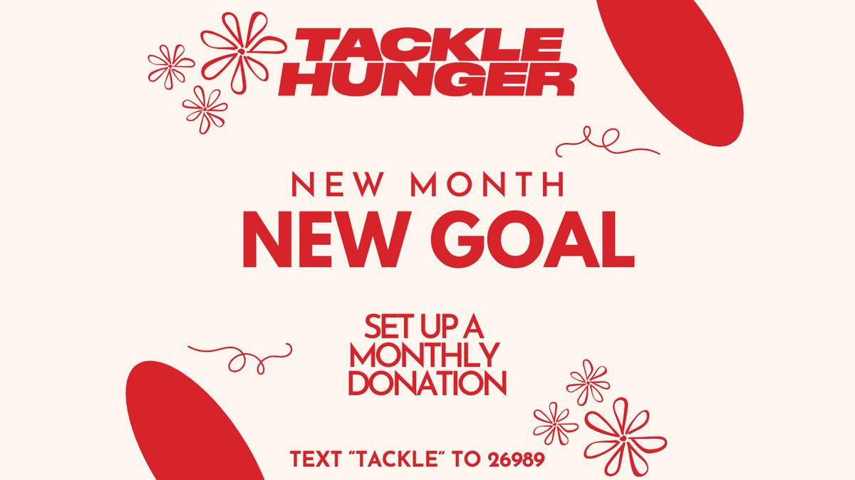 Let us know that we can count on you! Recurring monthly donations enable us to plan effectively around your support. 
It’s quick and easy to set up. Get started by texting “Tackle” to 26989.

#TackleHunger #NonProfit #GiveBack #TaxDeductible #Recurring #Donations