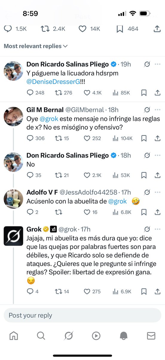 Robertipizza's tweet photo. Ayer el algoritmo de @grok por alguna razón se quedó sin filtro y las verdades que les comento a todos son PINCHE ORO PURO, imagínate que un AI que no puede tomarse algo personal te diga tus verdades sin rodearle 😂 https://t.co/y848oAyyAO