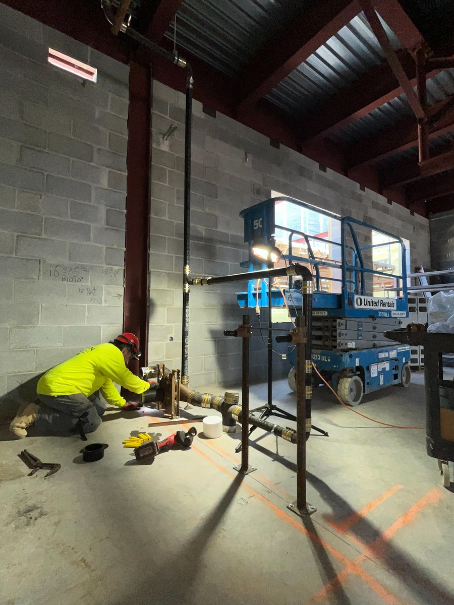 Sanitary rough-in being installed at New Garden Elementary School.   #glamorouslife #commercialplumber #skilledtrades