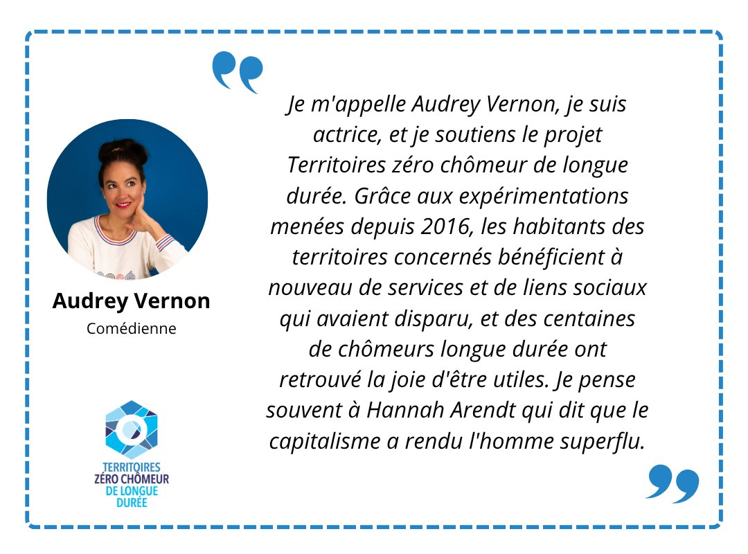 Toutes et tous mobilisé·es en faveur du droit à l'emploi ! 💪

La comédienne soutient le projet #TZCLD et la proposition de loi le pérennisant, pour laquelle les débats reprendront à la rentrée à l'Assemblée nationale 🤩