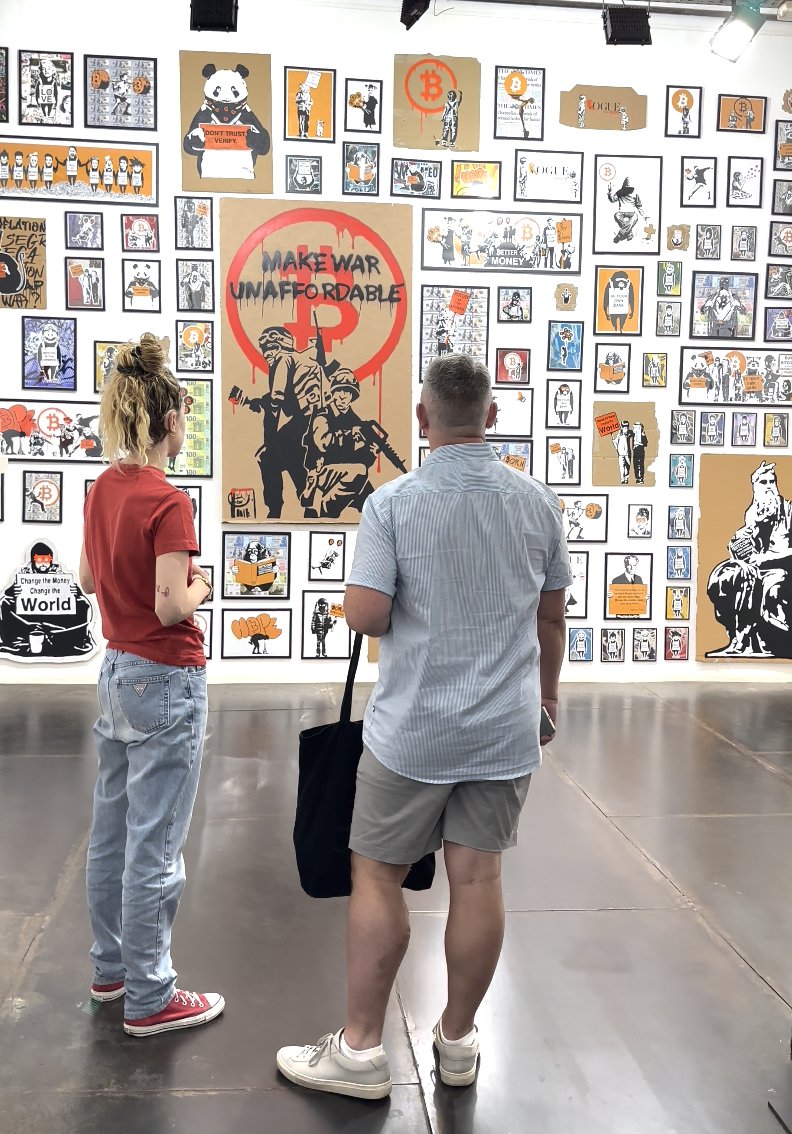 “Off The Wall” by Street CY₿ER launched with ~70% of artworks sold.
Remaining wall-displayed pieces are now exclusive collectibles, framed and signed.
The project caught the eye of European galleries, pushing forward Street CY₿ER’s mission to spread Bitcoin through art and