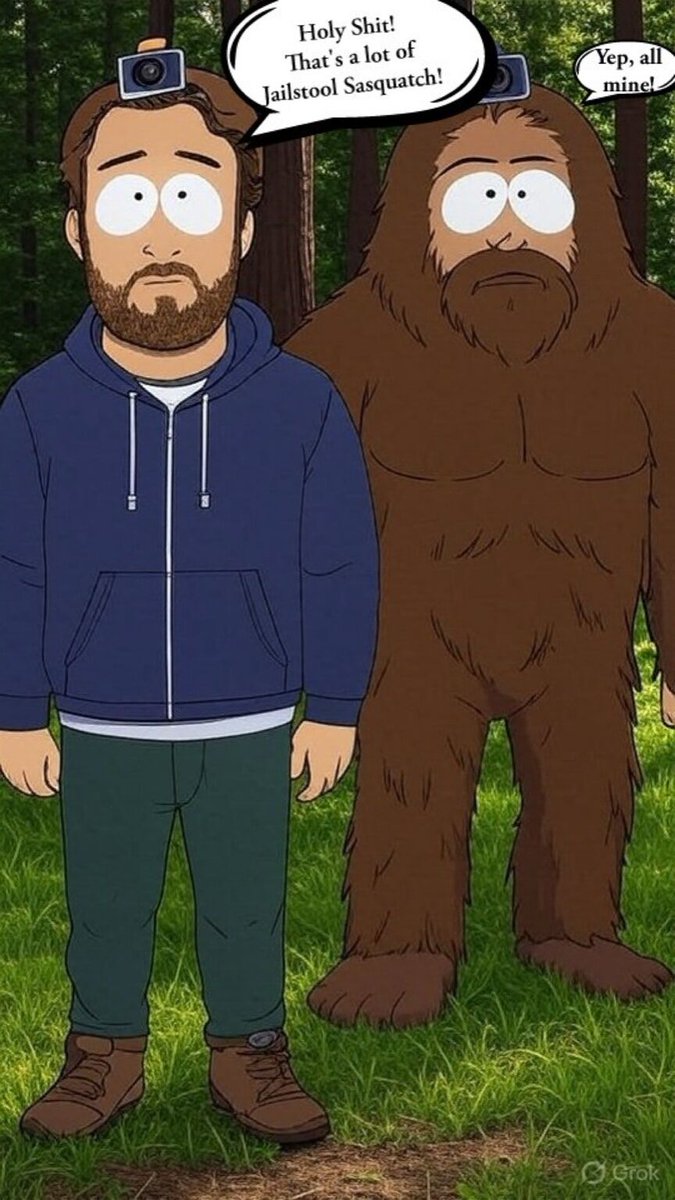 GetJailStool's tweet photo. 🧌 Sasquatch spotted… and he's loaded with Jailstool.
Proof the whales walk among us. 📸💰

"That’s a lot of Jailstool, Sasquatch!"
"Yep, all mine."

#Jailstool #LocknHodl #InDaveWeTrust #CryptoCryptid #SasquatchWhale #MythicalBags https://t.co/dw6gn8FYxL