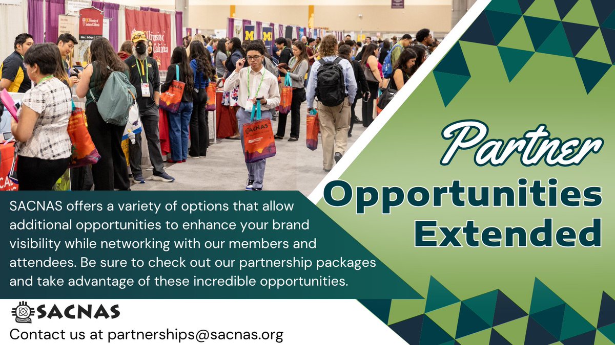 SACNAS's tweet image. 🚨Partnerships for #NDiSTEM2025 have been extended! 🚨 Support student travel, host a networking reception, sponsor a refreshment break & more—while boosting your brand visibility and connecting with our vibrant #STEM community. 📩 Contact partnerships@sacnas.org today!