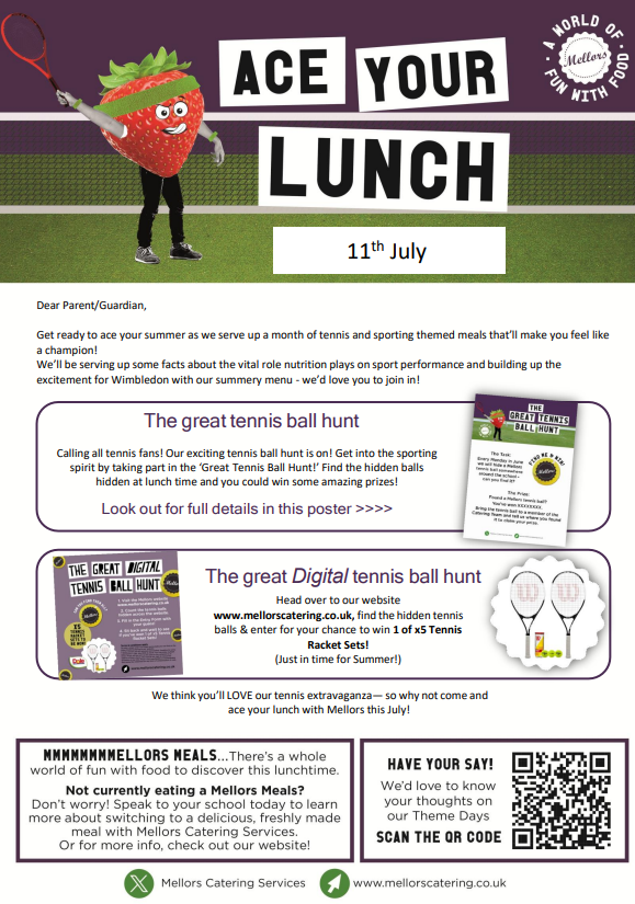 _Sandringham's tweet image. Join us for 'Ace your Lunch' day on Friday 11th July for The Great Tennis ball hunt! All you have to do is find the hidden tennis balls to win a prize!!