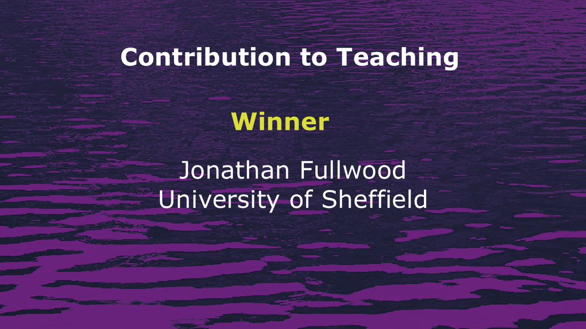 #HETS2025 #PapinPrizes 

Contribution to Teaching Award 

Congratulations to Jonathan Fullwood <a href="/sheffielduni/">The University of Sheffield</a>