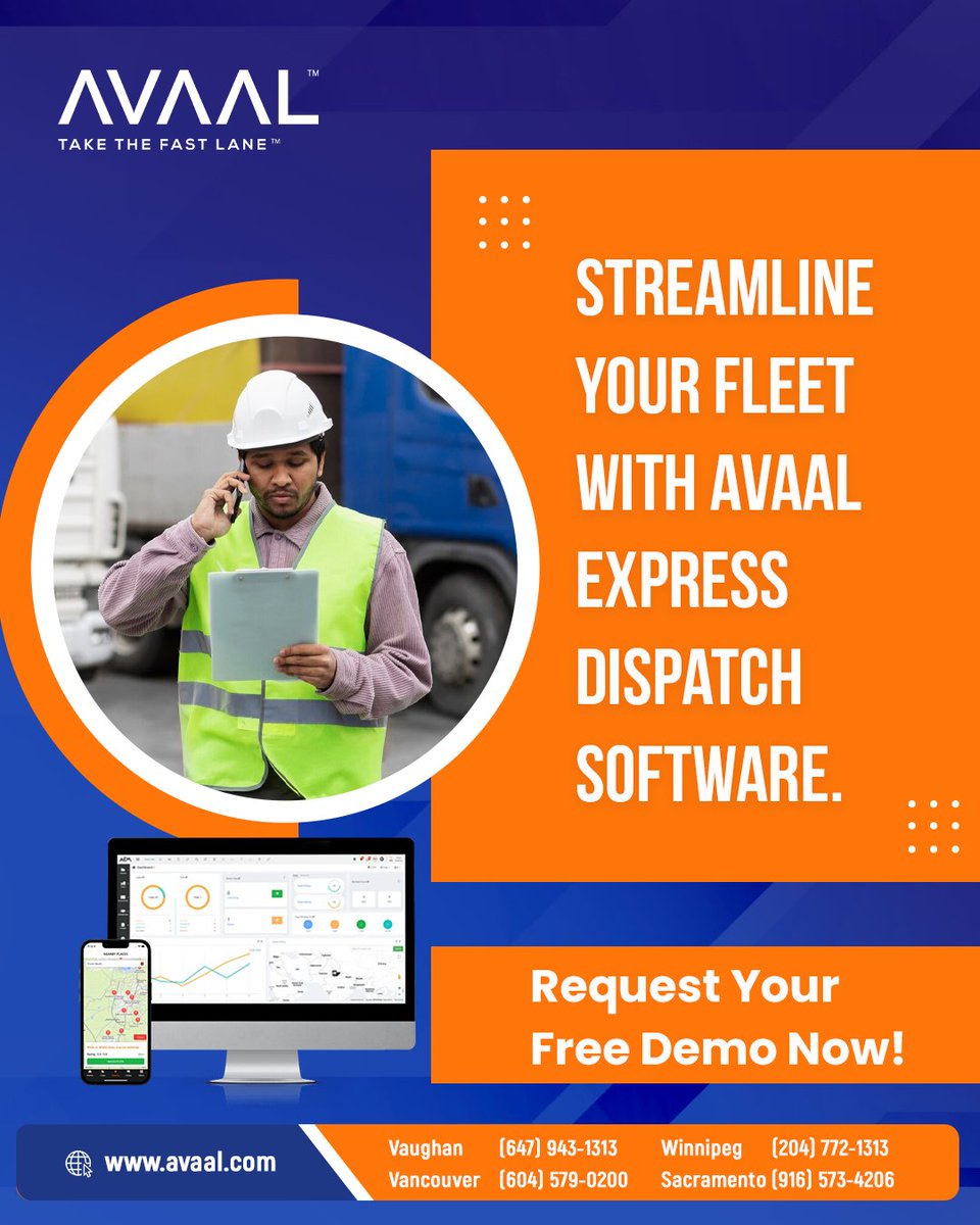 avaaltech's tweet image. Streamline your fleet with AVAAL Express Dispatch Software.

Request Your Free Demo Now!

🌐 avaal.com

#TruckingSoftware #FleetManagement #DispatchSoftware #AVAAL #LogisticsSolutions #TransportationSoftware #TruckDispatch #FleetEfficiency #TruckingBusiness