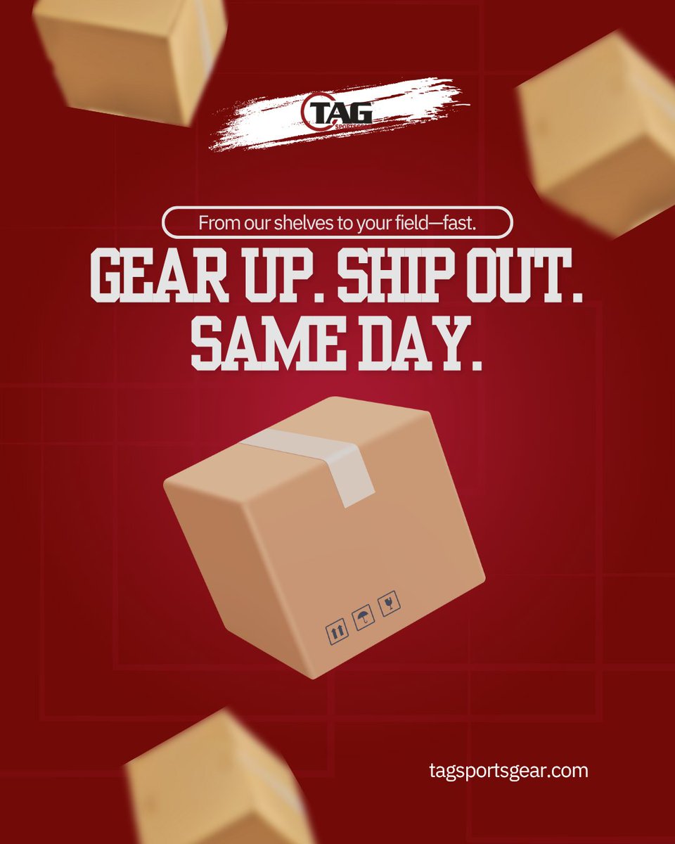 tagsportsgear's tweet image. Your game doesn't wait—and neither do we. 🕒💨

At TAG Sports Gear, our in-stock products are ready to ship the same day you order. 📦✅

That means faster practice, faster prep, and zero downtime. 🛡️🏃‍♂️💪
🏈 Quality protection. 

#TAGSportsGear #SameDayShipping
