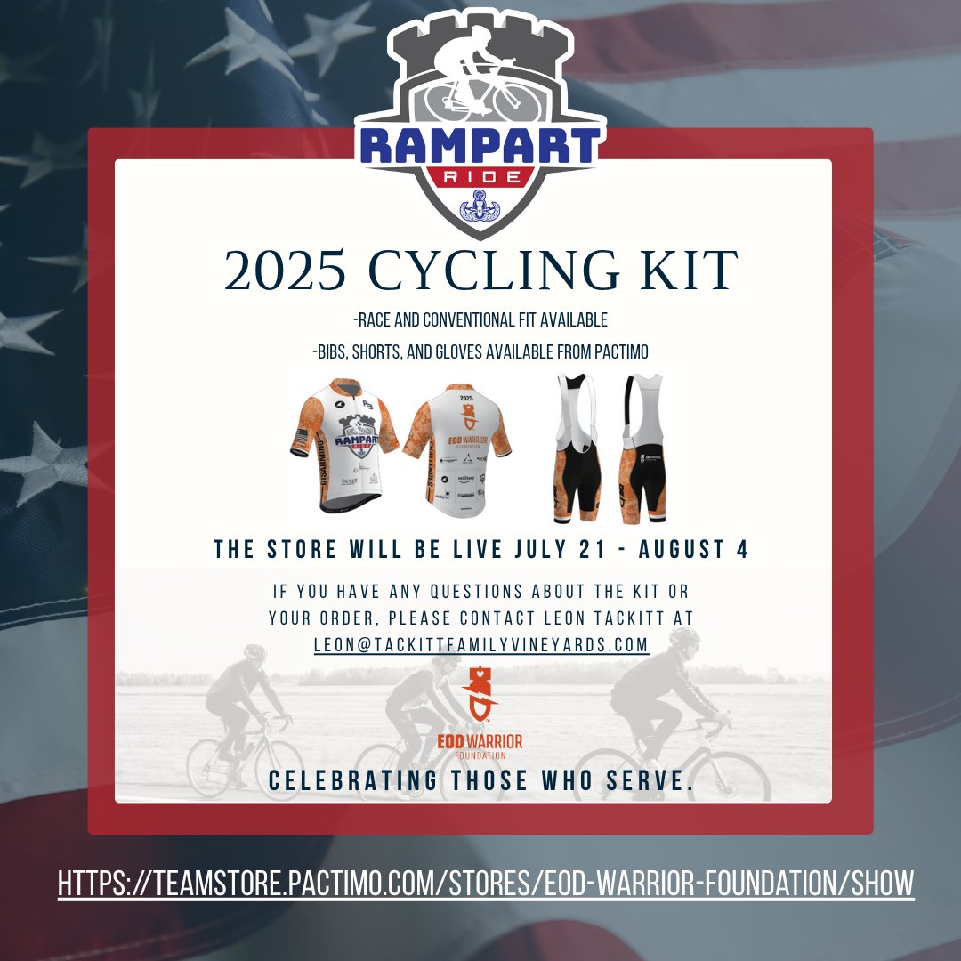🚴‍♂️ It’s (almost) BACK! 
Missed out the first time? Don’t worry — the 2025 Rampart Ride Cycling Kit store is REOPENING for a limited time!
⠀
🗓️ July 21 – August 4