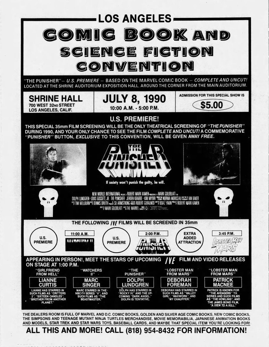 punisher_book's tweet image. #35Anniversary (US)

On July 8, 1990 was held one of the few theatrical screenings in the US, 9 months before its official home video release.