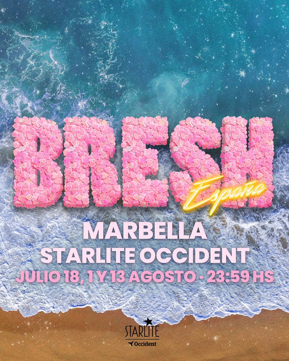 🌸 LA FIESTA MÁS LINDA DEL 🌎 llega a #StarliteOccident2025🌴

😍🗓️: 18 de julio / 1 y 13 de agosto 💞

🎫 DISPONIBLES en starliteoccident.com &amp; fiestabresh.com 🥵