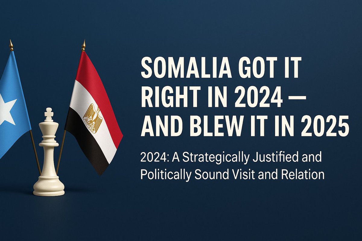 Gaboose (@guntigaab) on Twitter photo 𝐒𝐨𝐦𝐚𝐥𝐢𝐚’𝐬 𝐄𝐠𝐲𝐩𝐭 𝐆𝐚𝐦𝐛𝐥𝐞: 𝐒𝐦𝐚𝐫𝐭 𝐢𝐧 𝟐𝟎𝟐𝟒, 𝐑𝐞𝐜𝐤𝐥𝐞𝐬𝐬 𝐢𝐧 𝟐𝟎𝟐𝟓
In the span of just over a year, Somalia’s foreign policy engagement with Egypt has shifted from a calculated strategic alignment to a diplomatically questionable move with 𝐒𝐨𝐦𝐚𝐥𝐢𝐚’𝐬 𝐄𝐠𝐲𝐩𝐭 𝐆𝐚𝐦𝐛𝐥𝐞: 𝐒𝐦𝐚𝐫𝐭 𝐢𝐧 𝟐𝟎𝟐𝟒, 𝐑𝐞𝐜𝐤𝐥𝐞𝐬𝐬 𝐢𝐧 𝟐𝟎𝟐𝟓
In the span of just over a year, Somalia’s foreign policy engagement with Egypt has shifted from a calculated strategic alignment to a diplomatically questionable move with