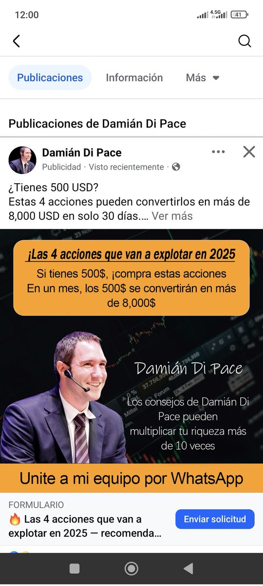 DelgadoCrist's tweet photo. @DiPace4 Este perfil me apareció en Facebook, es suyo o debo reportarlo?, saludos https://t.co/WTHleBfvmV