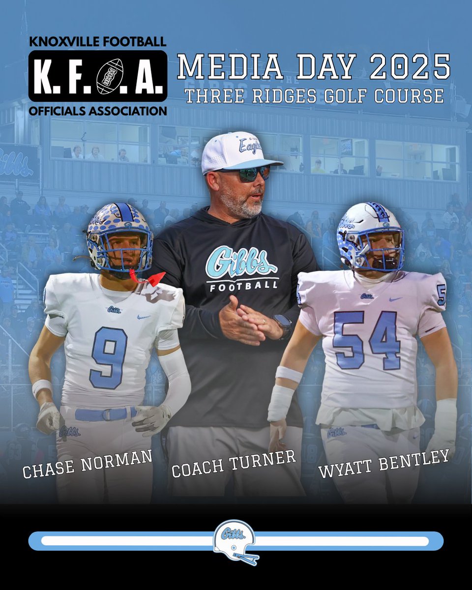 The kickoff to the 2025 season for all the area teams gets rolling on Friday at the KFOA Media Day. Gibbs will be represented by Coach Turner, Chase Norman and Wyatt Bentley. The Eagles take the podium at 10:30. War Eagle!