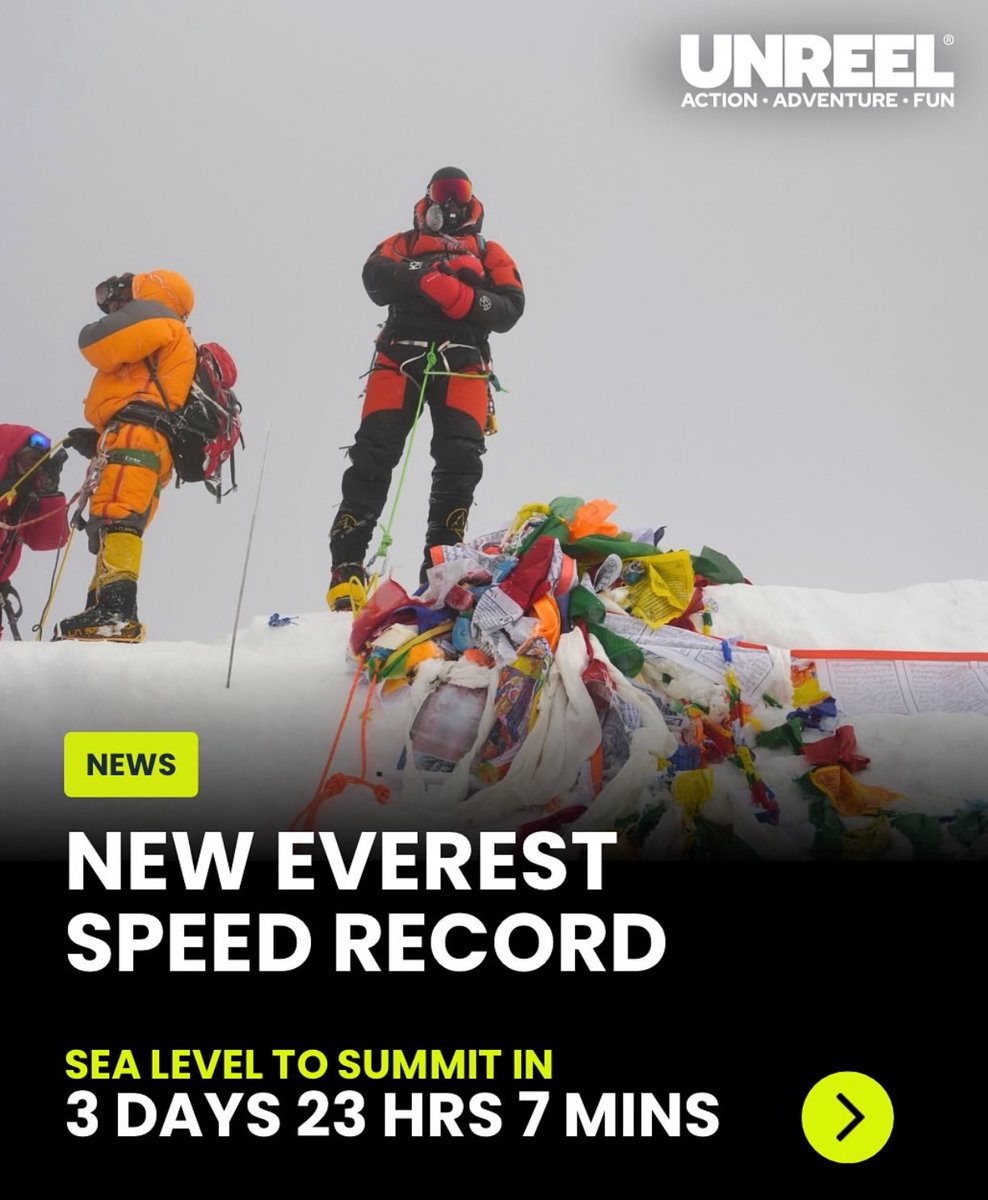 Historic moment on Everest!
⚡️From sea level to the summit in 3 days 23 hours 7 minutes.

We began a 2-year project using my patented method

I personally supervised the whole ascent in real time.

Huge thanks to all team! ❤️
#everestworldrecord #everest #altitudetraining