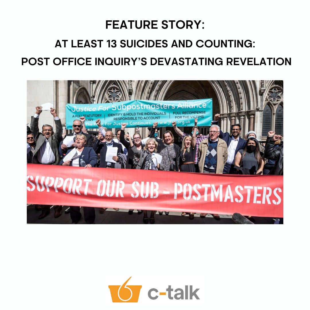FEATURE STORY 🚨

At least 13 individuals are now believed to have taken their own lives after being wrongfully accused of theft, fraud and false accounting, figures that may rise even higher as untold cases come to light. Sub-postmasters spoke of bankruptcy, business closure,