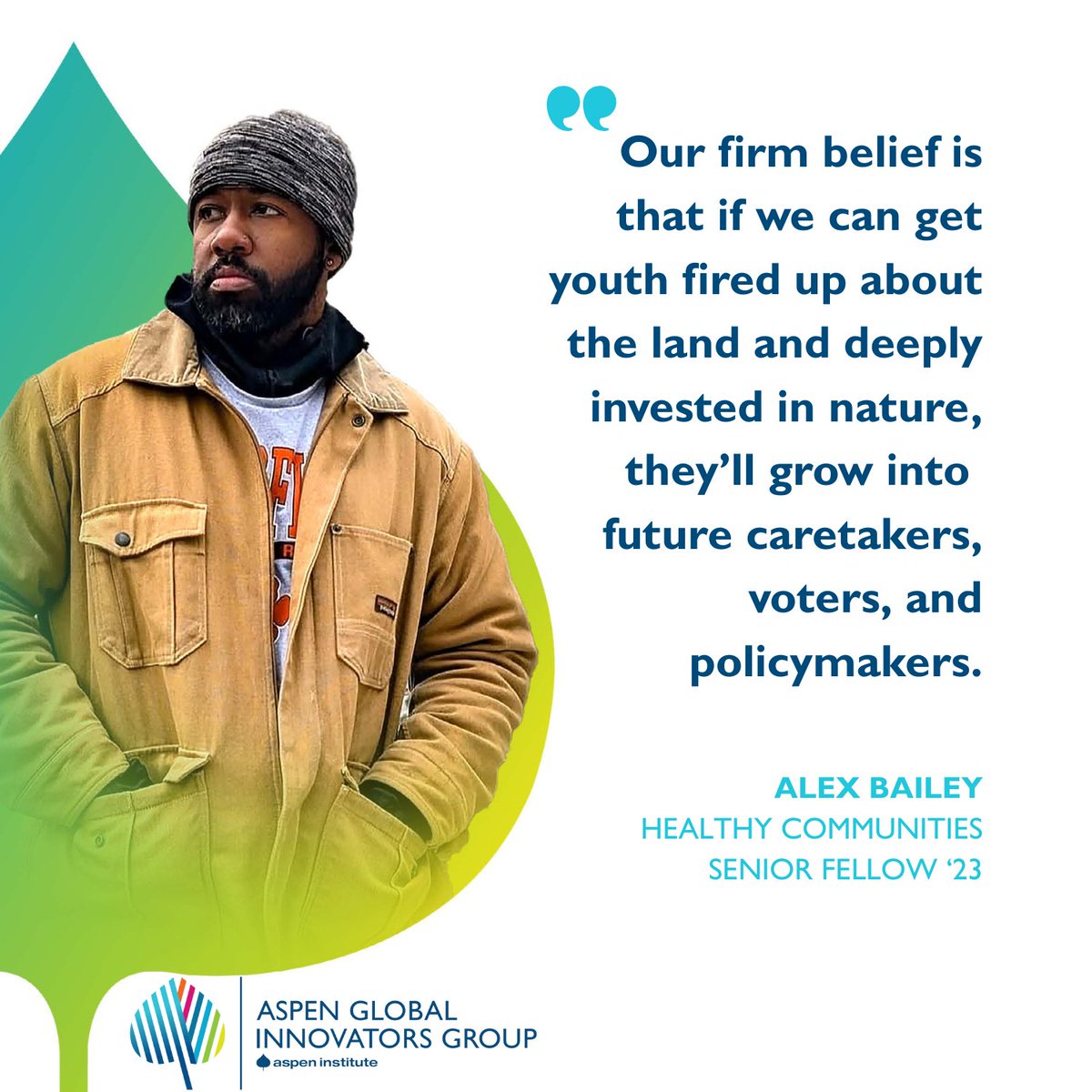 aspeninnovators's tweet image. #fellowspotlight
Alex Bailey is redefining who belongs in nature. In just a few years, his work has reached over 500 youth—removing social and economic barriers to the outdoors and creating safe, affirming spaces for youth to explore and lead.
aspenglobalinnovators.org/wp-content/upl…