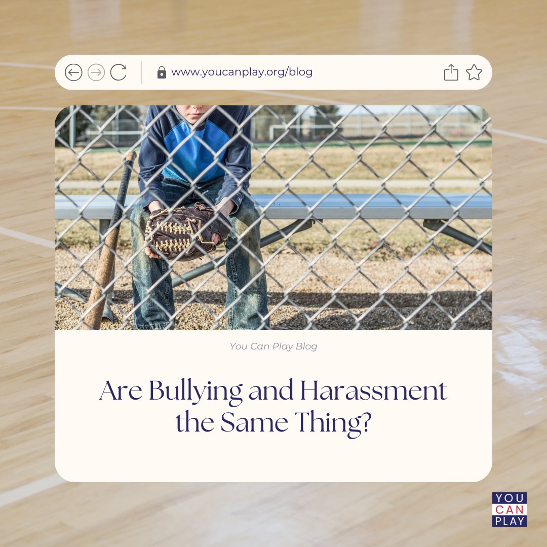 You Can Play (@youcanplayteam) on Twitter photo Letโs break down the difference between bullying and harassment to create safer spaces in sports. ๐๐
 #YouCanPlay #StopBullying #SafeSports Letโs break down the difference between bullying and harassment to create safer spaces in sports. ๐๐
 #YouCanPlay #StopBullying #SafeSports
