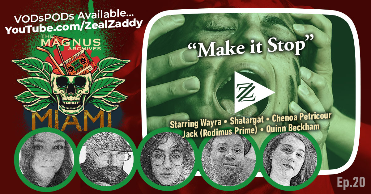 New “Magnus Archives: Miami” VOD dropped 
youtu.be/GkaoGKUFBRI

Starring:
@fake_shiny
<a href="/Shatargat/">† Shatargat † BLACK DRAGON TOMES</a>
<a href="/Quinn_Beckham27/">Quinn</a>
<a href="/Xepherite/">Chenoa Petricour</a>
<a href="/FlaminHotRod69/">Dr Rodimus Prime Esq.</a>

#TTRPG by <a href="/MonteCookGames/">Monte Cook Games</a>
#Podcast by <a href="/TheRustyQuill/">Rusty Quill</a>
#Community <a href="/CypherUnlimited/">Cypher Unlimited</a>
#MagnusArchives #MagnusProtocol #Horror #TTRPG #Fear