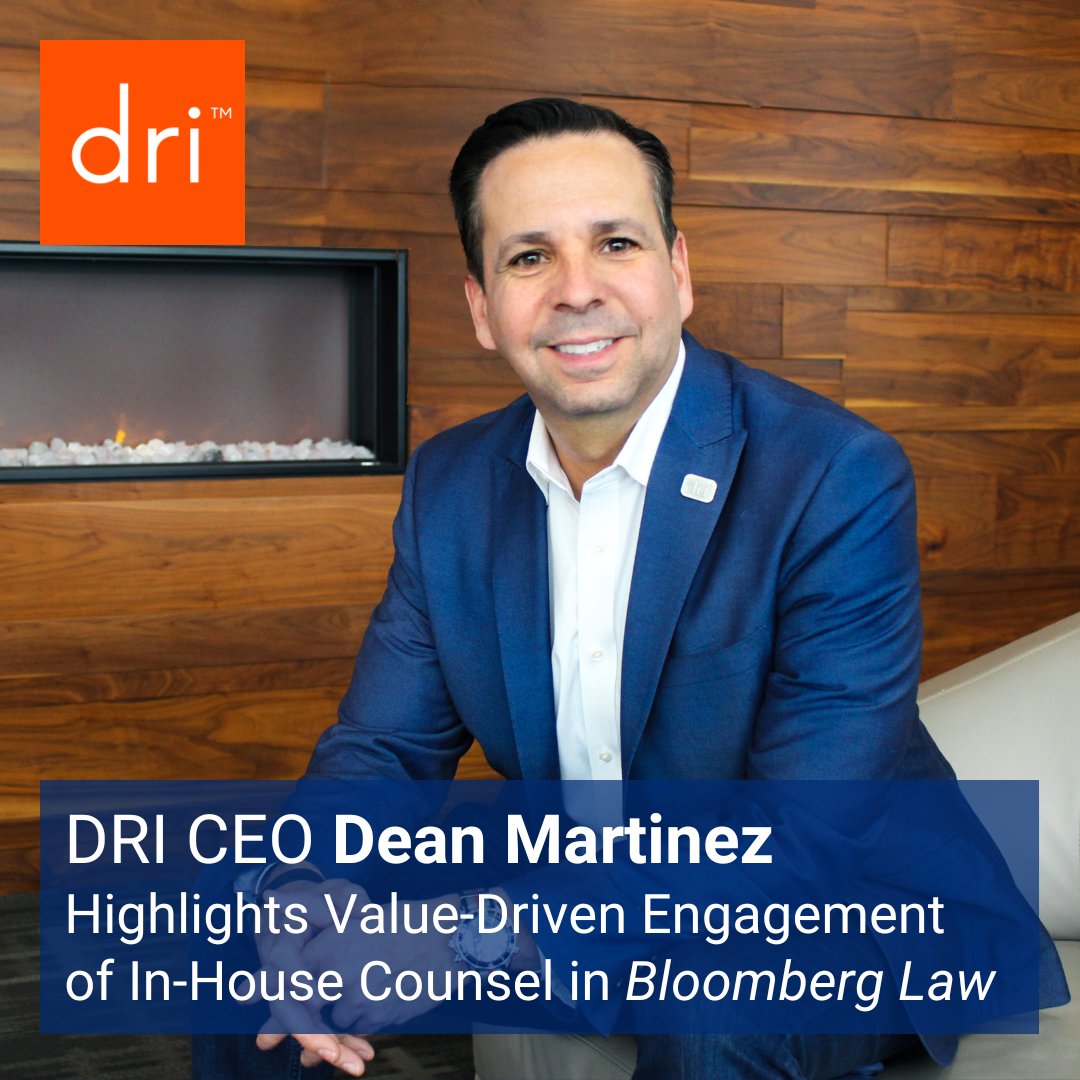 “You have to make a value proposition and it can’t just be a discount card,” DRI CEO Dean Martinez told Bloomberg Law in an article about how organizations are appealing to corporate counsel.

Read the full article: bit.ly/3Tv6JDl
#DRICommunity