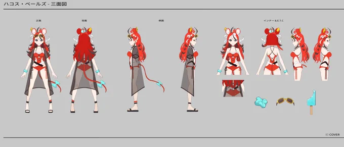 @hakosbaelz: ☀️『holonatsu Paradise Outfit Reveal』 Hakos Baelz Three-Sided Design Sheet 🩱 LOOKING SNAZZY!! 📸 Sunnies check! Ice cream check! NEW swimmers check! SUMMER'S FINALLY HERE!! 🎉 (proceeds to melt)#holonatsuParadise