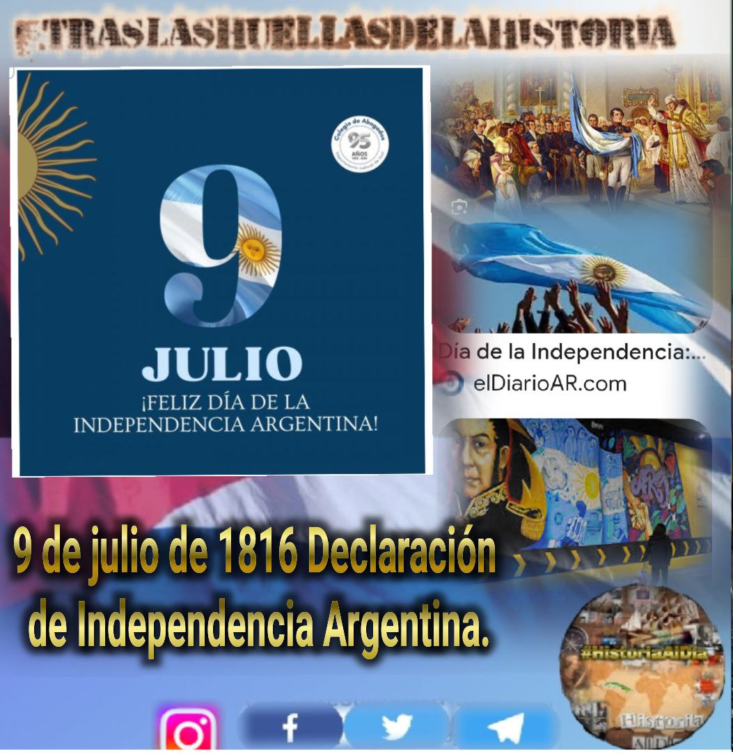 💪🇨🇺 Comparte, Ama❤️ y Divulga 📲 la Historia 📝📅.
☝️Efemérides del 9 de Julio.

👣 Caída en combate de Serapio Aquino.
👣 Fallece José Marziali.
👣 Circulan los 1ros billetes, día de la Numismática en 🇨🇺.
👣 Declaración de independencia de 🇦🇷.

‼️CIEGO EN 26‼️

#HistoriaAlDía