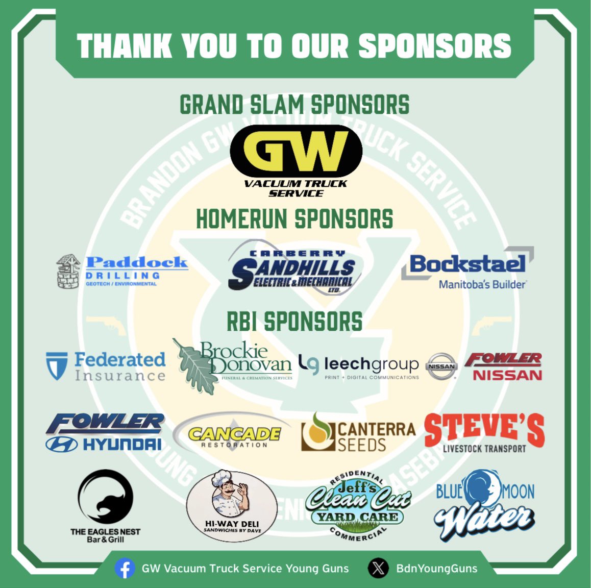 Thank you again to all of our sponsors. Without you the season wouldn’t be possible!