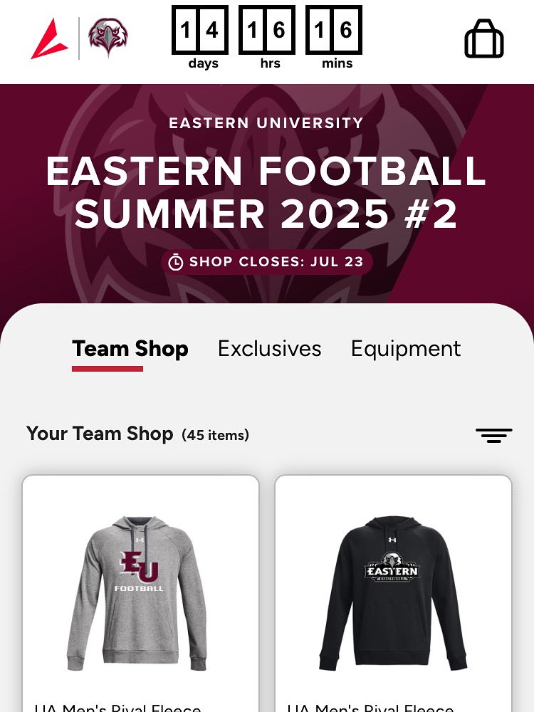 Back by popular demand….Team Store #2!! Get all of the latest team gear for the 3rd season in school history!! #FlyWithUs🦅🦅🦅 bsnteamsports.com/shop/EUFB252