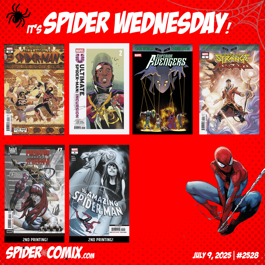 spidercomix's tweet image. July 9, 2025 - It's A New SPIDER Day💖🕷️
On this SPIDER Wednesday, Marvel Comics has several new titles that can be collected at your comic store, including Spider-Man and Miles Morales!
Previews: spidercomix.com 🕷️
#MarvelComics #SpiderWednesday #SpiderMan #July9