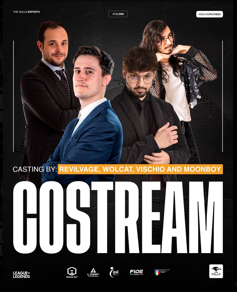 🎙️ NUOVO SPLIT, STESSA VOGLIA DI FARE RUMORE.

 SEGUI TUTTO IL SUMMER IN CO-STREAM CON I NOSTRI CASTER UFFICIALI — <a href="/Revilvage/">Revilvage</a> , <a href="/WolcatGames/">Wolcat</a> , <a href="/Vischio_AB/">Vischio || Andrea Buzzao</a> , <a href="/MoonboyWasTaken/">Moonboy</a> 

LIVE SU TWITCH CON HYPE, ANALISI E UN TOCCO DI FOLLIA.

▶️twitch.tv/thegullsesports

#TGLWIN