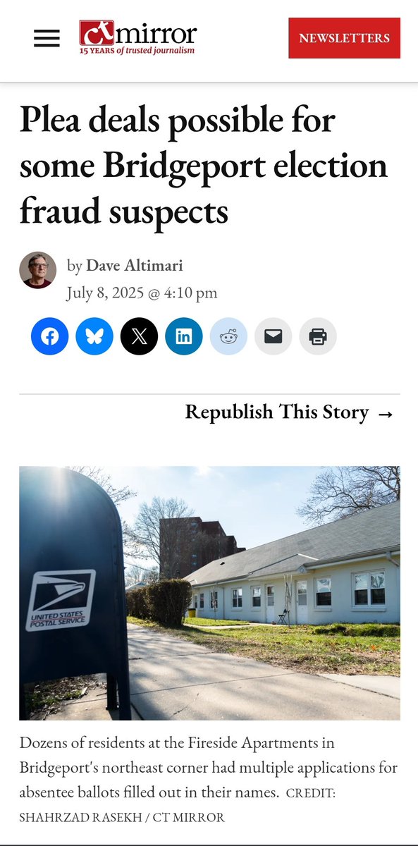 KristiTalmadge's tweet photo. 🚨 UPDATE: BRIDGEPORT, CONNECTICUT ELECTION FRAUD CASES

"All seven defendants made brief court appearances Tuesday before Judge Tracy Lee Dayton, and all had their cases continued to August 13."

Democrat Canvasser Josephine Edmonds, who is facing 4 "Felony charges including witness tampering and illegal possession of absentee ballots from the 2019 election" is expected to plead guilty as part of a plea agreement at her next court date."

Sitting Democrat Bridgeport Councilwoman "Jazmarie Melendez, also is negotiating a plea with the Chief State’s Attorney’s office and will meet prosecutors next week." 

She is facing 6 Felony counts over the 2023 election. 

Deputy Chief State Attorney Lisa D’Angelo has now taken over these cases due to Kevin Lawlor's retirement. 

"The five other defendants are city council members Maria Pereira and Alfredo Castillo, Margaret Joyce, Nilsa Heredia and Wanda Geter-Pataky. All had their cases continued until August 13."