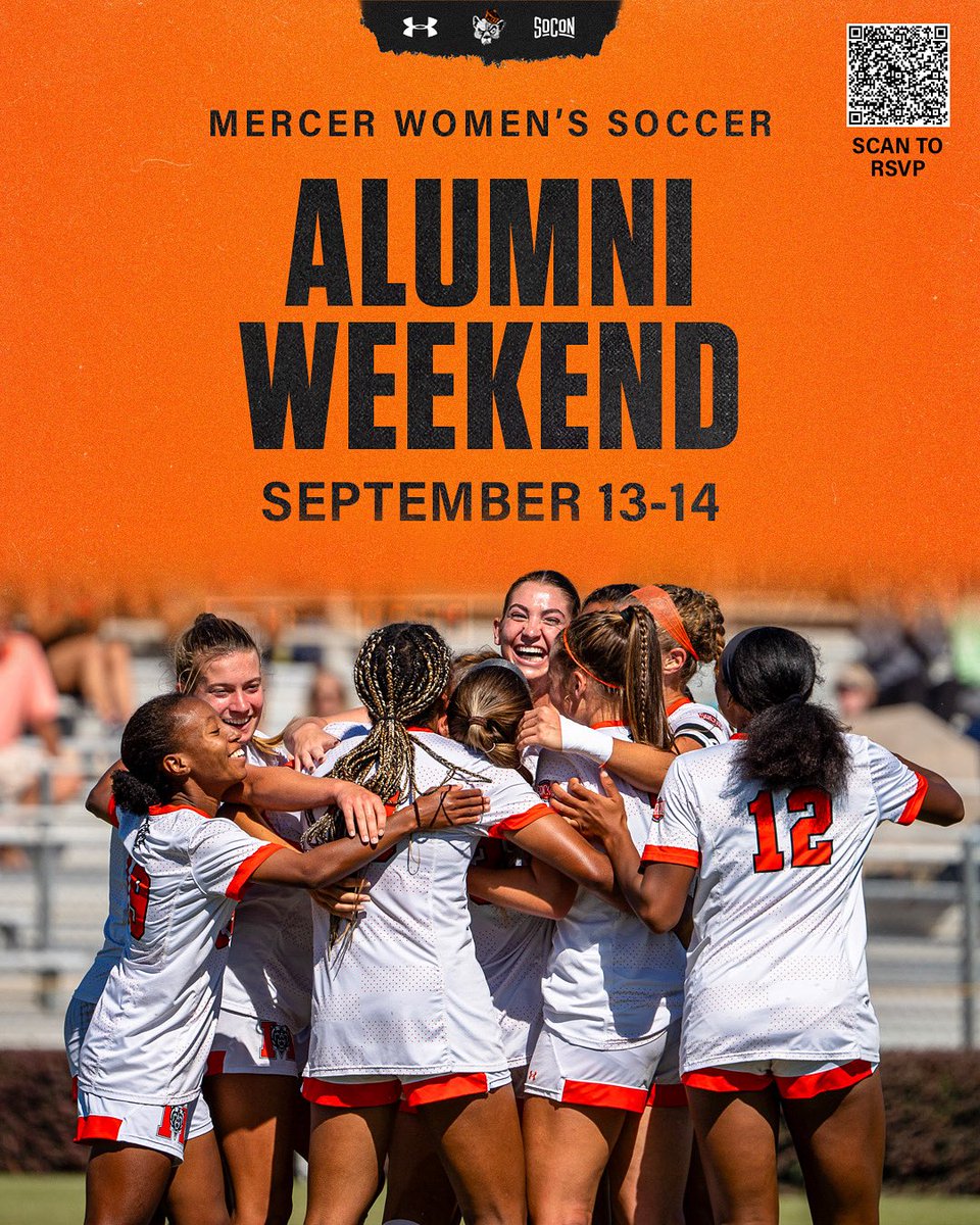 MercerWSoccer's tweet image. CALLING ALL ALUMNI 🚨 September 13-14 we will be hosting Alumni Weekend! Scan the QR code to sign up, more details to come soon! We hope to see you there! 🐻