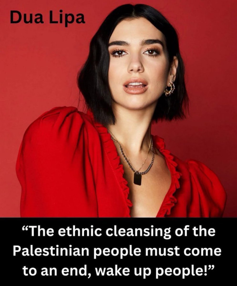 ShaykhSulaiman's tweet photo. Dua Lipa: 

“The ethnic cleansing of the Palestinian people must come to an end, wake up people!” https://t.co/sZoO5P0dWH