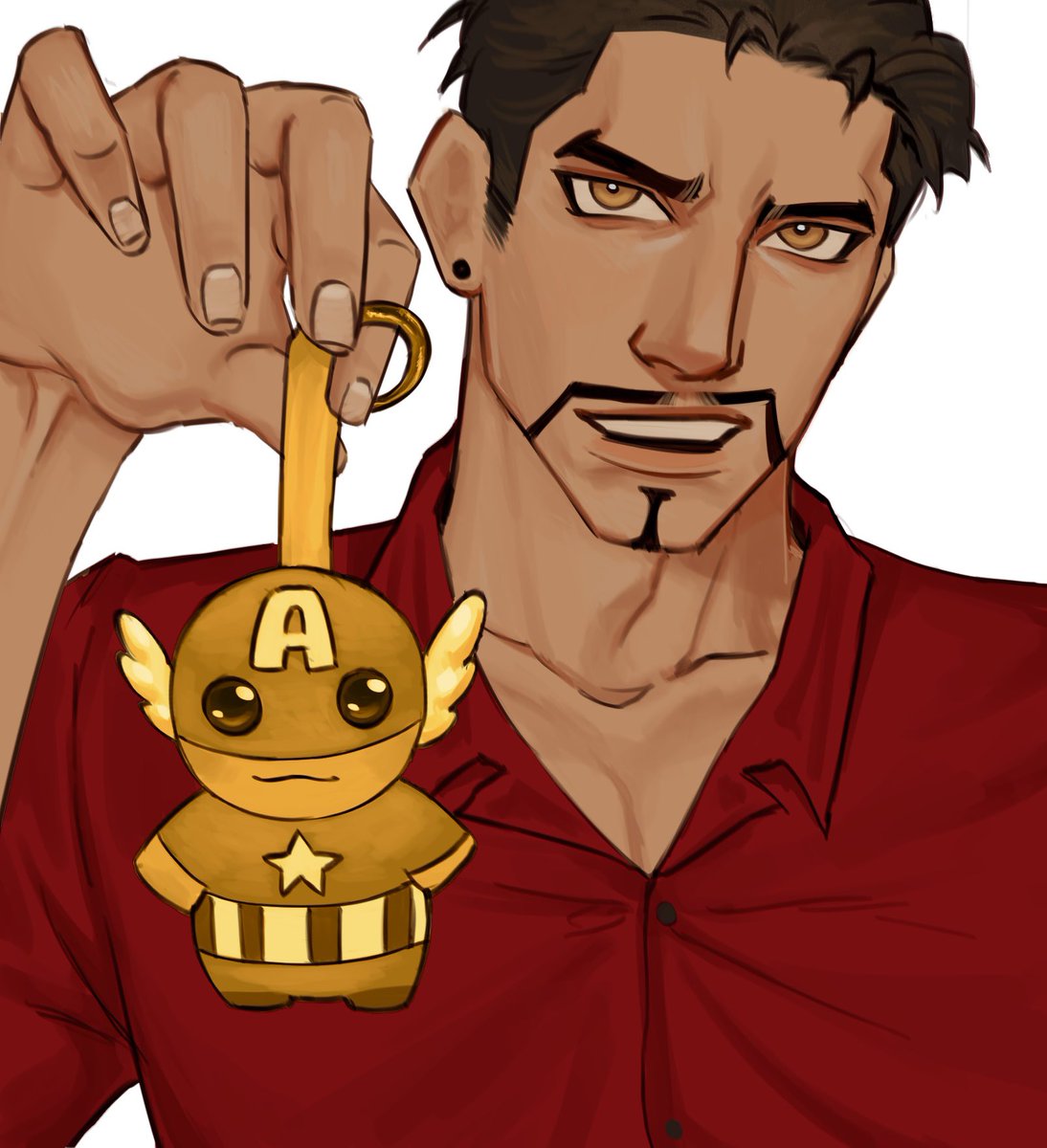 takes_few's tweet photo. I am the owner of the one and only golden Captain Americabubu #Stony #Marvel #IronMan #CaptainAmerica https://t.co/qJc3MSGrhO