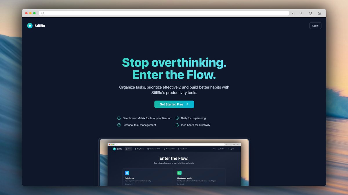 Polished a bit the landing page of my #productivity app.

Built with <a href="/lovable/"></a>