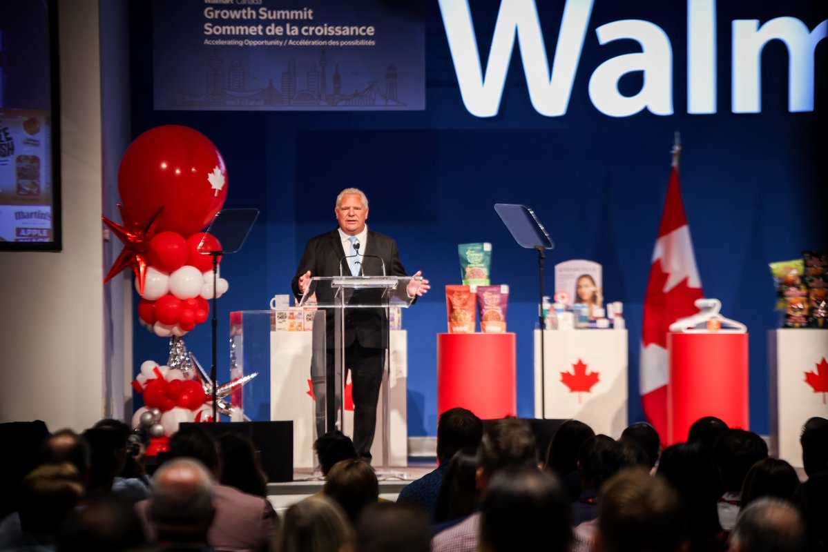 fordnation's tweet image. Today, I joined Walmart Canada and local suppliers at their first-ever Canada Growth Summit. Events like this are about putting Canadian products on Canadian shelves, supporting good jobs and strengthening our home-grown supply chains. Together, we’re working to protect Ontario…