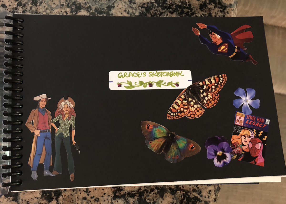 gracel_xenarian's tweet image. me 🤝 covering sketchbooks with stickers.
made a sketchbook this week! It has 120 pages of mixed media paper and a fully flippable spiral binding. plastic covers, landscape format, &amp; delightfully travel sized (not TOO small)
It's perfect!
cant wait to pull her out on the plane!