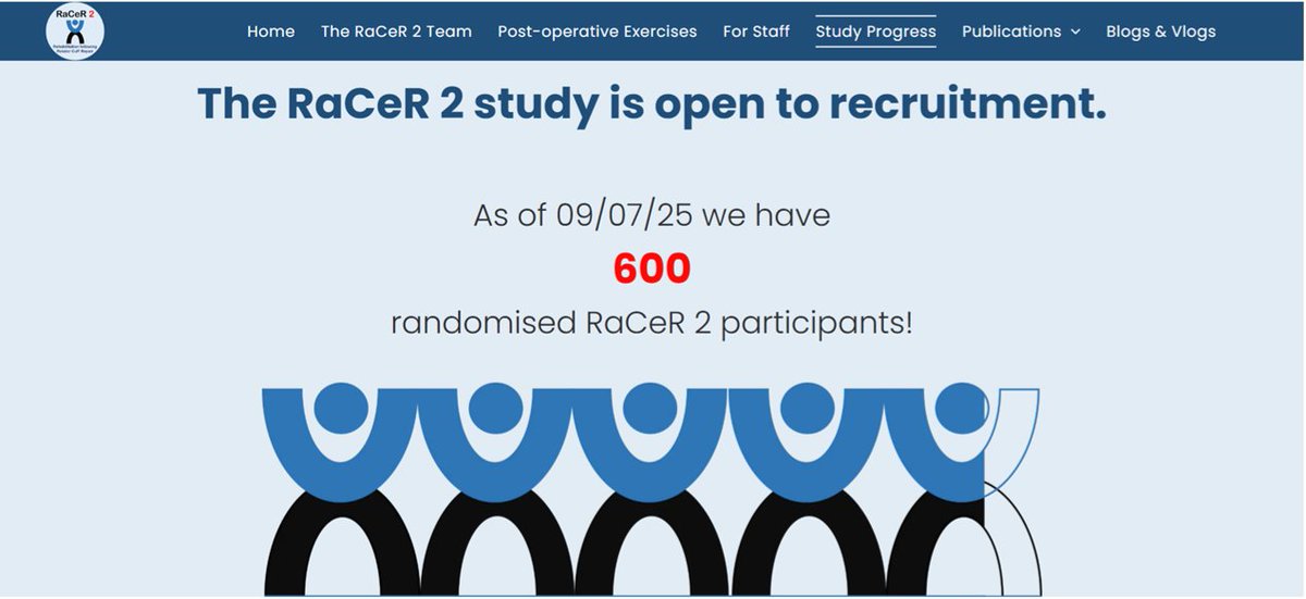 ChrisLittlew00d's tweet image. A momentous day for our @RACER_2_UK study - 600 randomised participants! Thank you to everyone who has contributed!! Almost there now!

racer2study.co.uk/study-progress