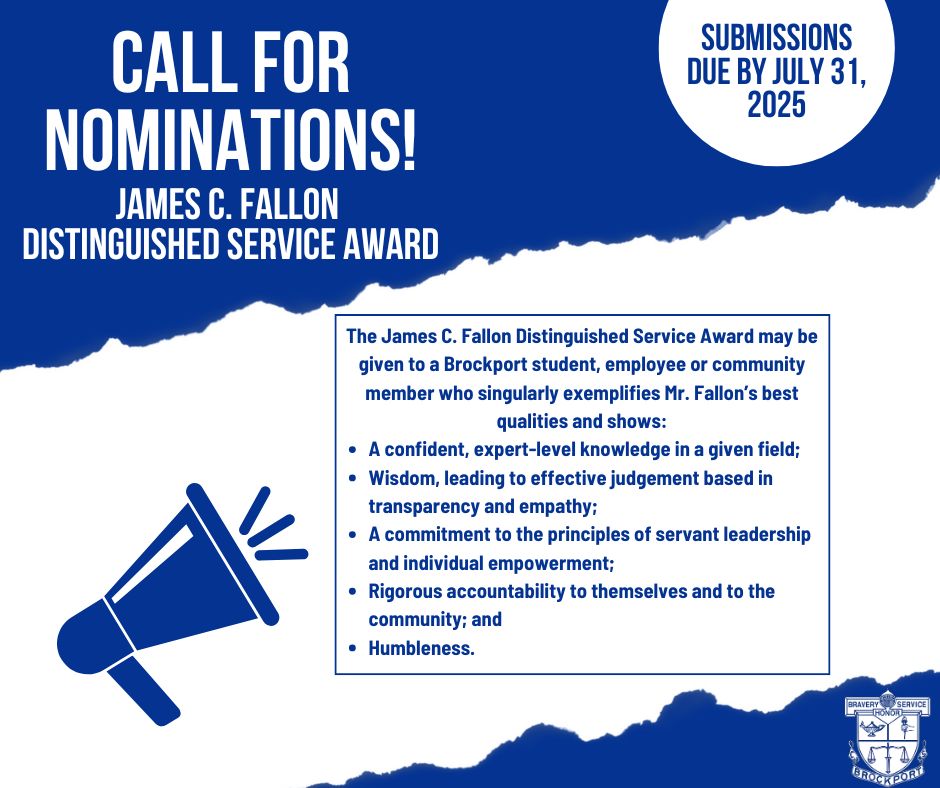 Do you know someone who exemplifies Mr. Fallon’s qualities and uses those qualities to accomplish demonstrable and sustained improvement of the district? Visit bcs1.org/26817_3to learn more and submit your nominations!