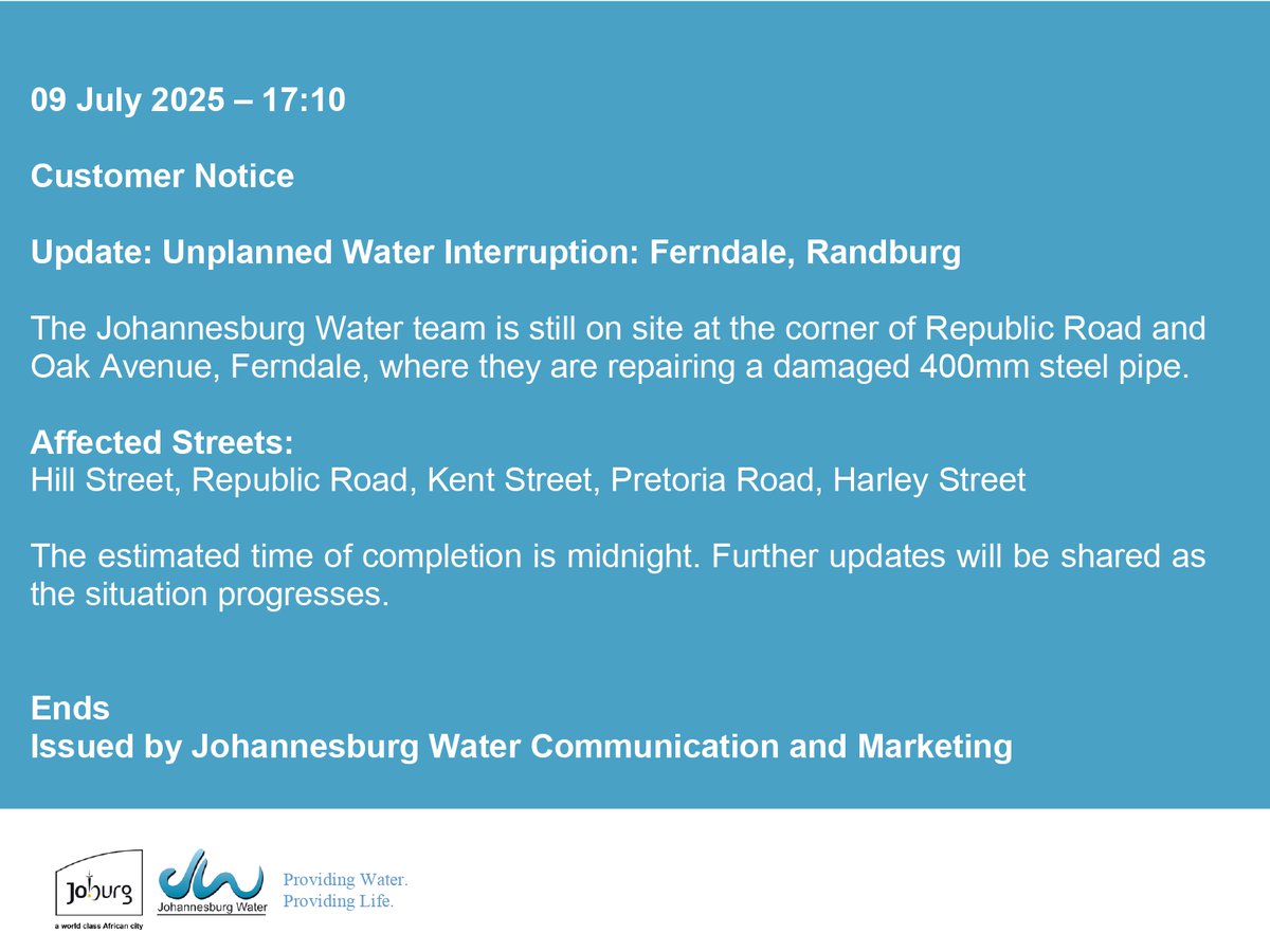 Johannesburg Water tweet media