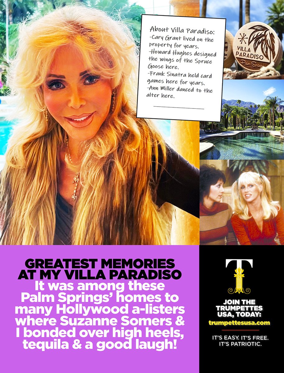 TTrumpette's tweet image. My dear friend Suzanne Somers was an incredible, multi-faceted, irreplaceable talent who was taken from us way too soon. Not only was she a gifted actress who could sing and dance, but she was also a comedian, an author, and an authority on health & fitness who launched numerous…