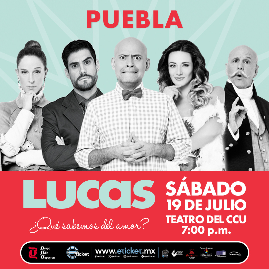¿Estás listx para ver la vida desde otra perspectiva?
💭 LUCAS de Odin Dupeyron en Puebla.
Una obra que te hará reír, reflexionar… y sentir.
🎟️ Boletos en eticket.mx