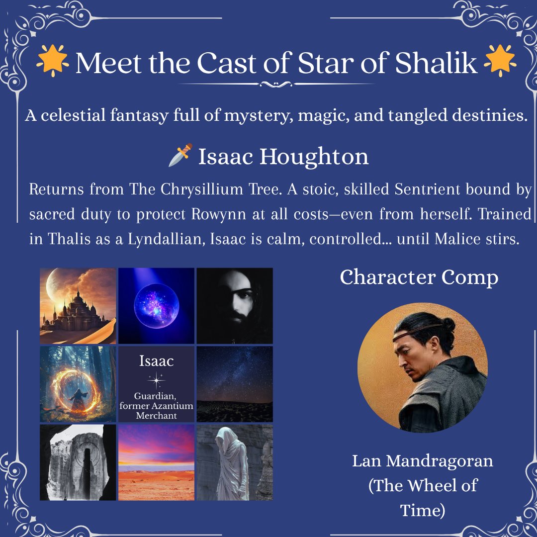 MycelialWriter's tweet image. To celebrate the successful funding of Star of Shalik and the journey ahead in self-publishing, I’m sharing a cast of characters this week! 💫
Set in a world of war and ancient magic, SoS follows Rowynn -who hides a rising power and dreams of a demon cloaked in stars...…