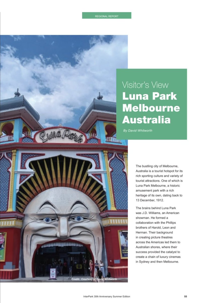 DavidCWhitworth's tweet photo. 📰 A fantastic experience visiting &amp; writing about two lovely visitor attractions down under with @RainbowsEndNZ and Luna Park Melbourne 🇳🇿🎢🇦🇺

Many thanks to both parks for their invitation, input &amp; assistance with each Visitor's View feature 💜 https://t.co/9HXHQwd5c7