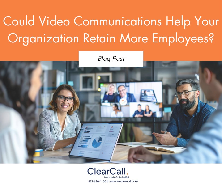 ClearCall_'s tweet photo. Video communication fosters personal connections, enhances clarity, and boosts engagement, all of which contribute to higher employee retention.​ Read more on our blog.
#EmployeeRetention #VideoCommunication 

https://t.co/gnnpRCZdfK https://t.co/SfcMCa9vmZ