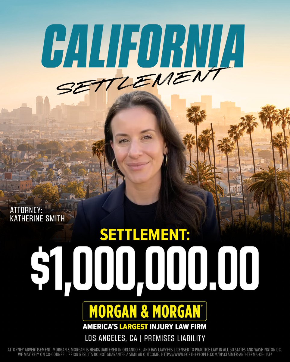 Attorney Katherine Smith received a $1,000,000 settlement for our client in LA.

Justice served #forthepeople