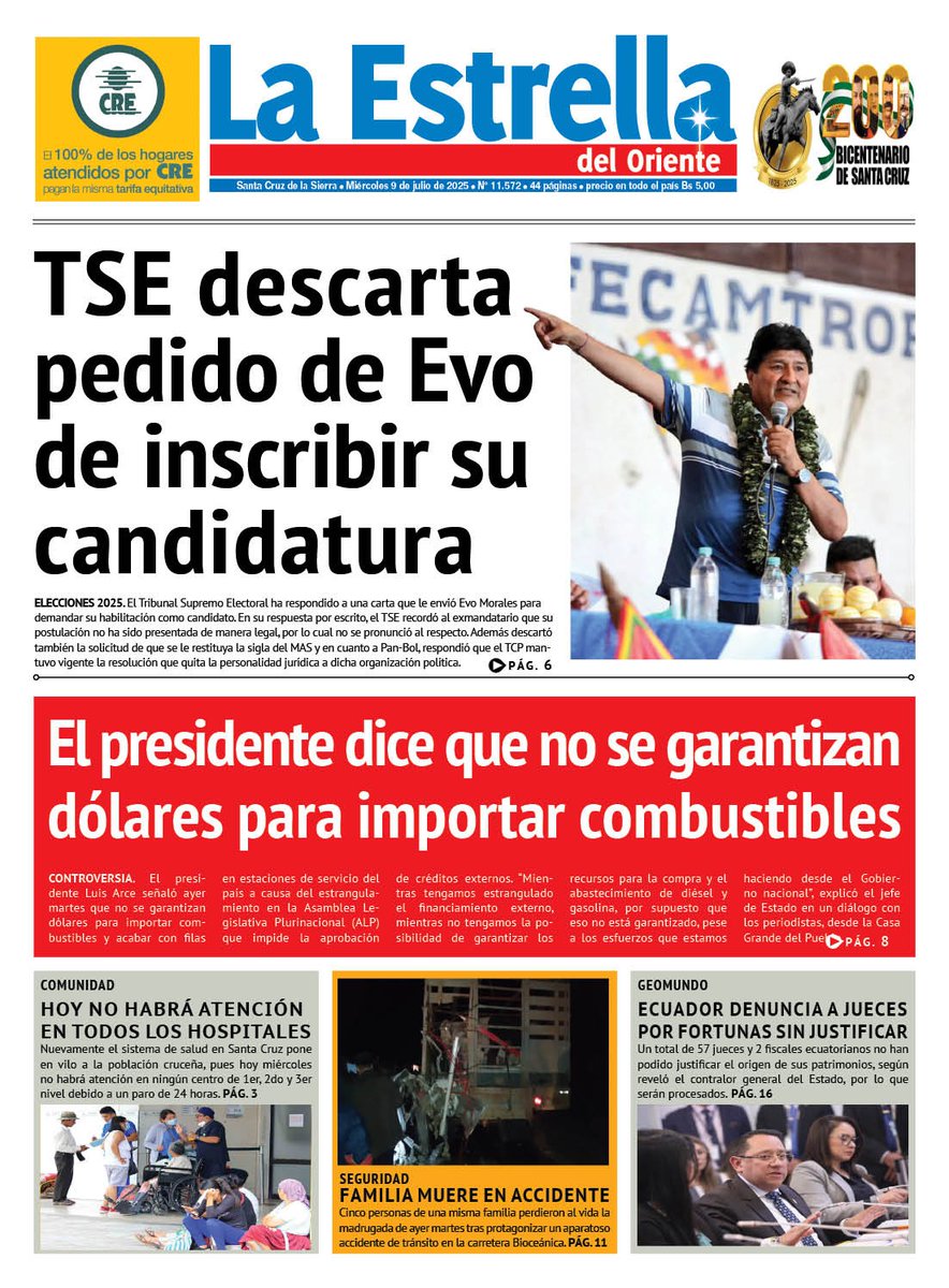 LaEstrella_SC's tweet photo. EDICIÓN COMPLETA L.E.O. 09- 07-25📌
👉https://t.co/g6ahpSn9SX 👈
👆¡Suscripción gratuita! 👆
Y recibe nuestra edición impresa diariamente.
Visita nuestro portal web y entérate de las noticias más sobresalientes ingresando a:
📱 https://t.co/aBauFzbEVx
https://t.co/YB1dp1nXVb https://t.co/mLqgfBAaOX