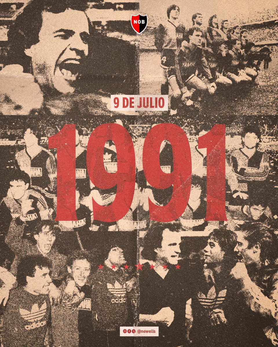 Newells's tweet photo. ¡Por ser hincha de Newell’s, por la vuelta en la Boca! 🚩🏴

Un 9 de julio de 1991, el Rojinegro, conducido por Marcelo Bielsa, ganaba por penales la final por el título y se coronaba campeón en La Bombonera con el Gringo Scoponi como héroe en la definición. https://t.co/gSWGOGTSDO