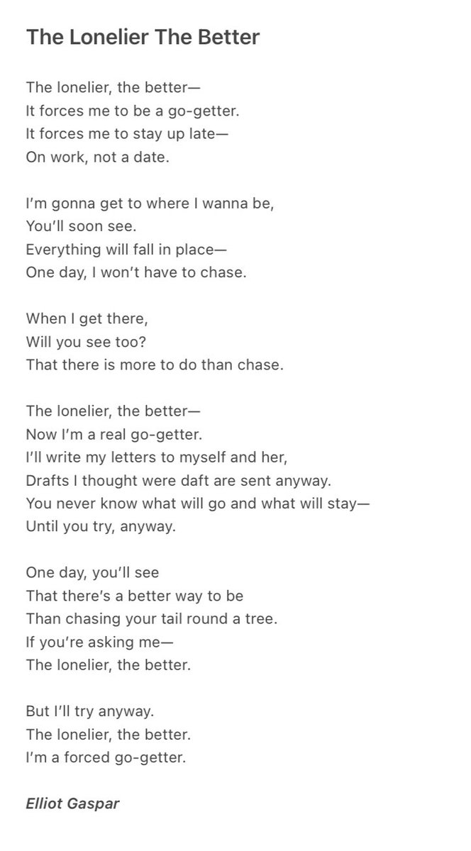 LimboDays's tweet photo. The Lonelier the Better #poem #poetry https://t.co/EgBHUKIpG3